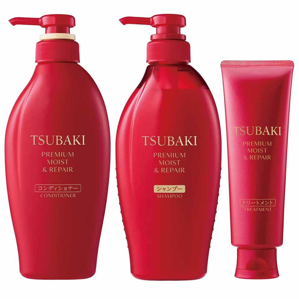 Kit Shampoo + Condicionador + Tratamento Tsubaki Premium Moist And Repair