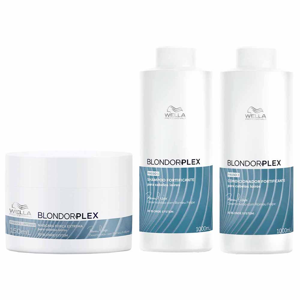 Kit Wella Professionals Blondorplex Shampoo + Condicionador + Máscara