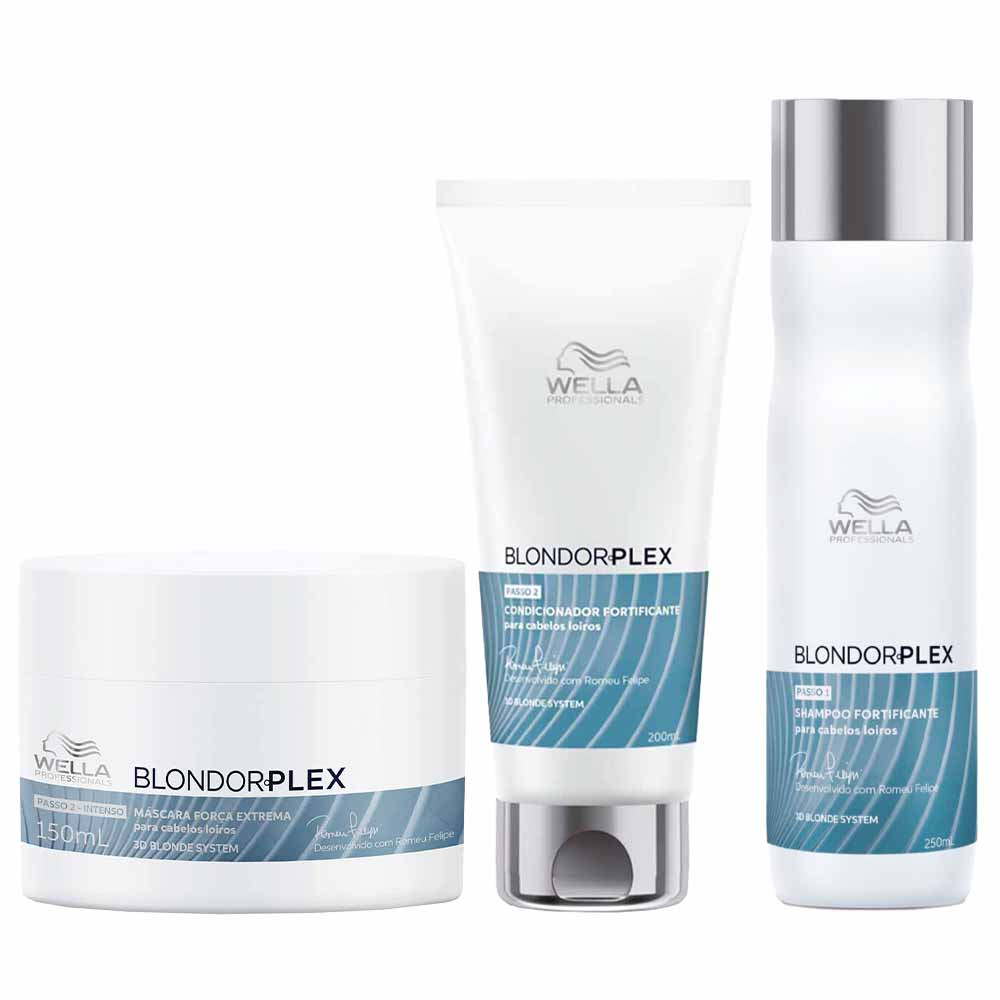 Kit Wella Professionals Blondorplex Shampoo + Condicionador + Máscara