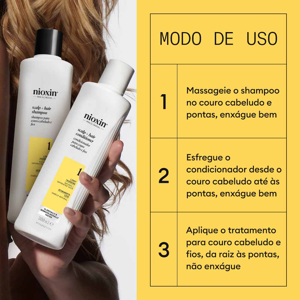Kit Shampoo + Condicionador + Tratamento Nioxin System 1