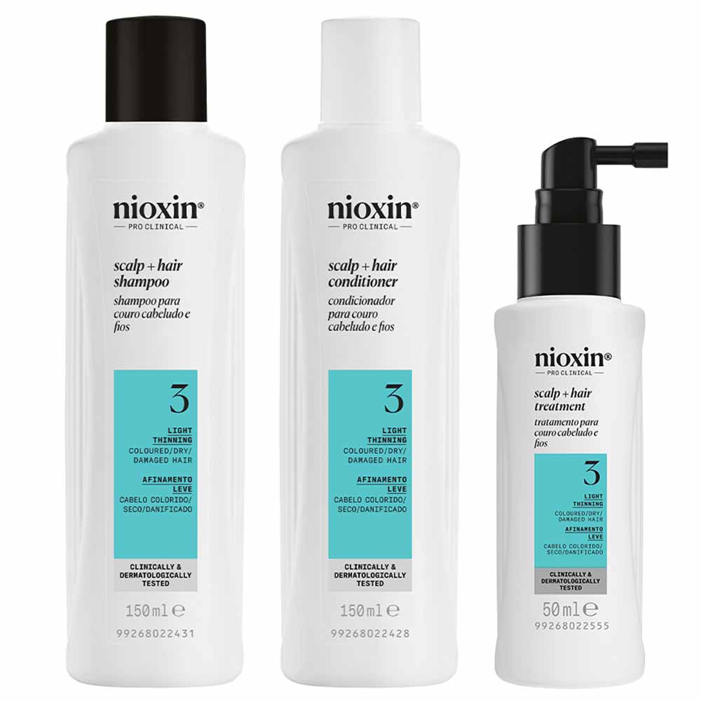 Kit Shampoo + Condicionador + Tratamento Nioxin System 3