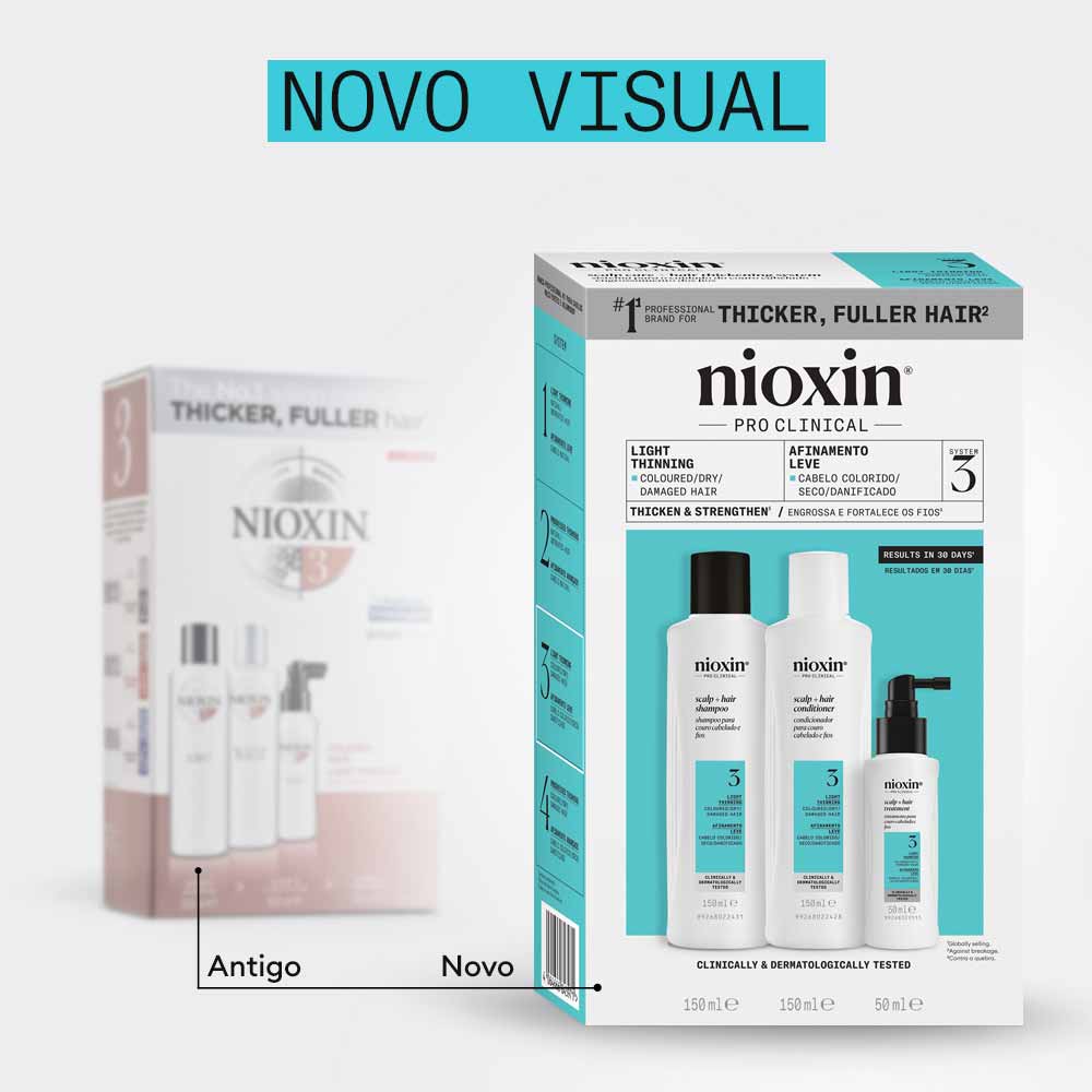 Kit Shampoo + Condicionador + Tratamento Nioxin System 3