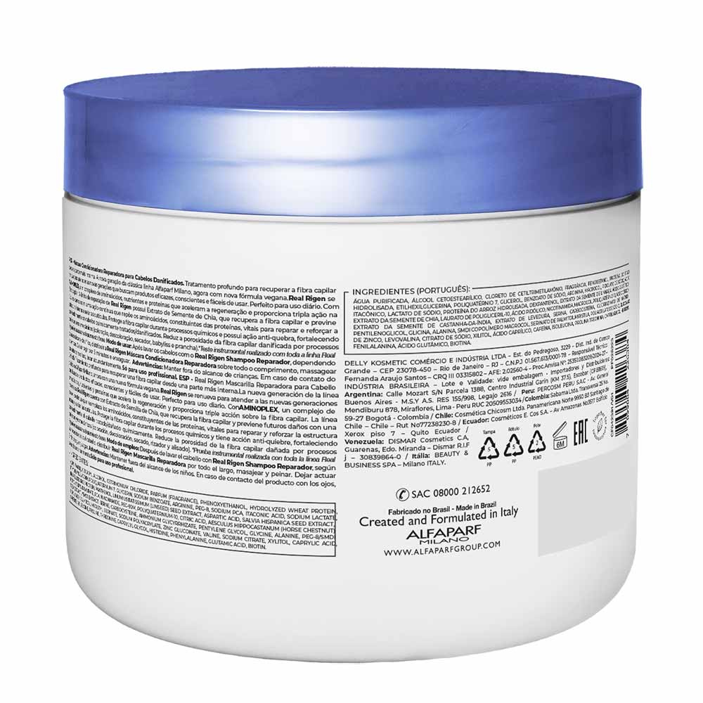 Máscara Reparadora Alfaparf Milano Real Rigen 500g