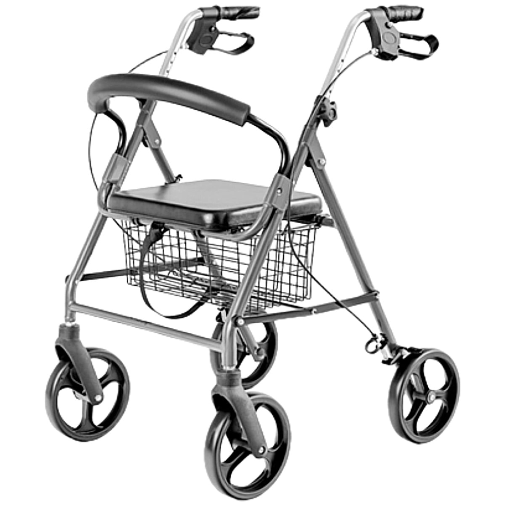 Andador 4 Rodas Sc302 Dobrável Em Alumínio Com Assento