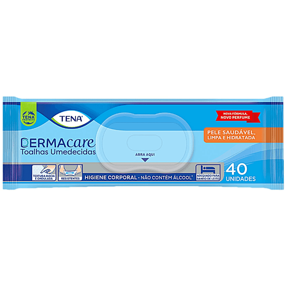 Toalhas Umedecidas Dermacare 40 Unidades Tena