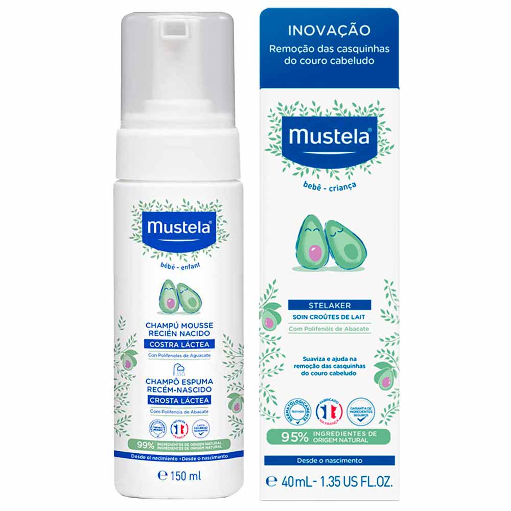 Kit Mustela Creme Infantil + Shampoo Espuma Recém-Nascido