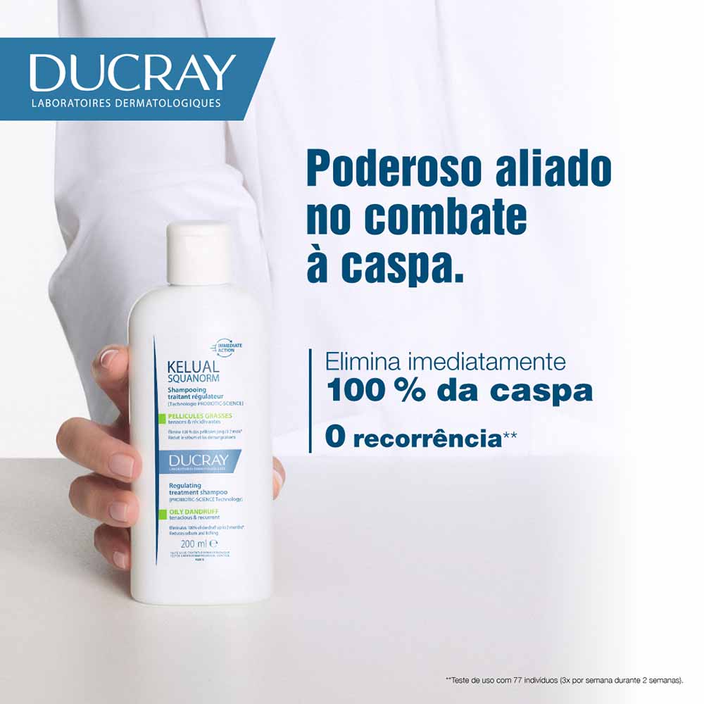 Shampoo Anticaspa para Cabelos Normais a Oleosos Ducray Kelual S Squanorm 200ml