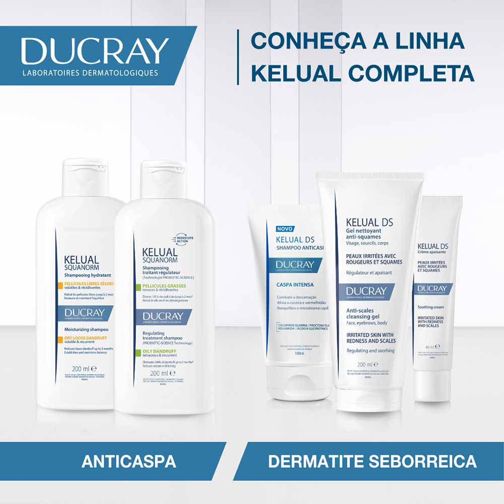 Shampoo Anticaspa para Cabelos Normais a Oleosos Ducray Kelual S Squanorm 200ml