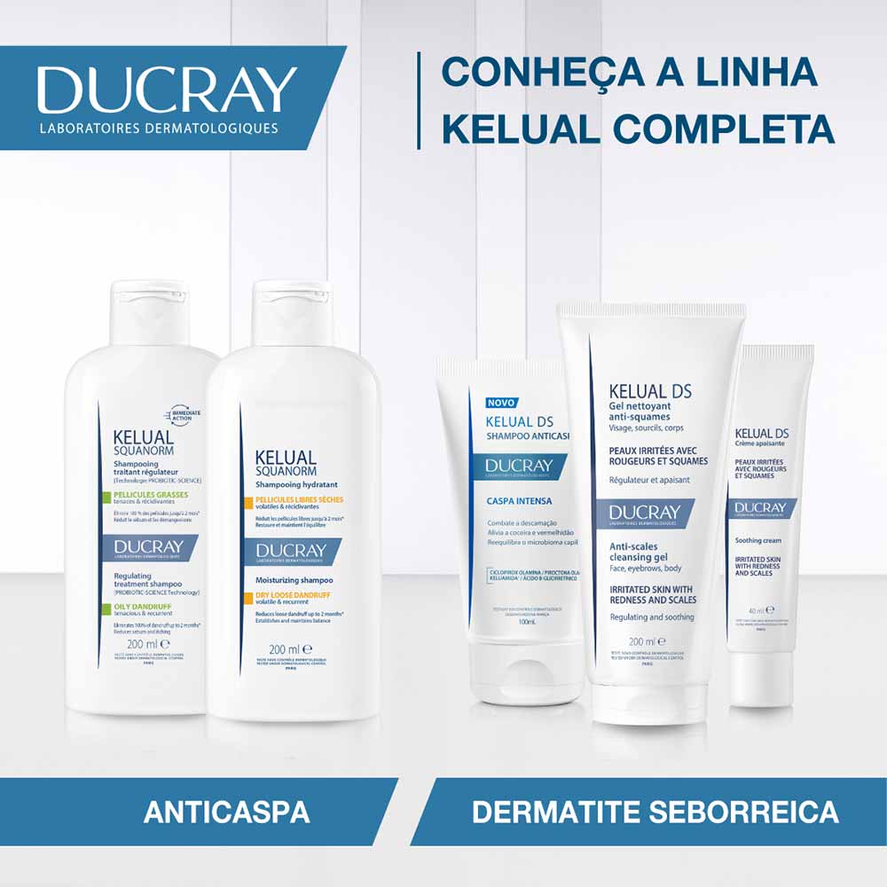 Shampoo Anticaspa para Cabelos Secos Ducray Kelual S Squanorm 200ml