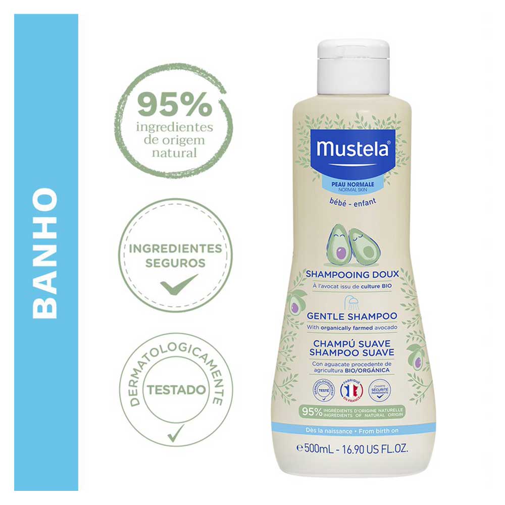 Shampoo Infantil Mustela Bebê Gentle 500ml