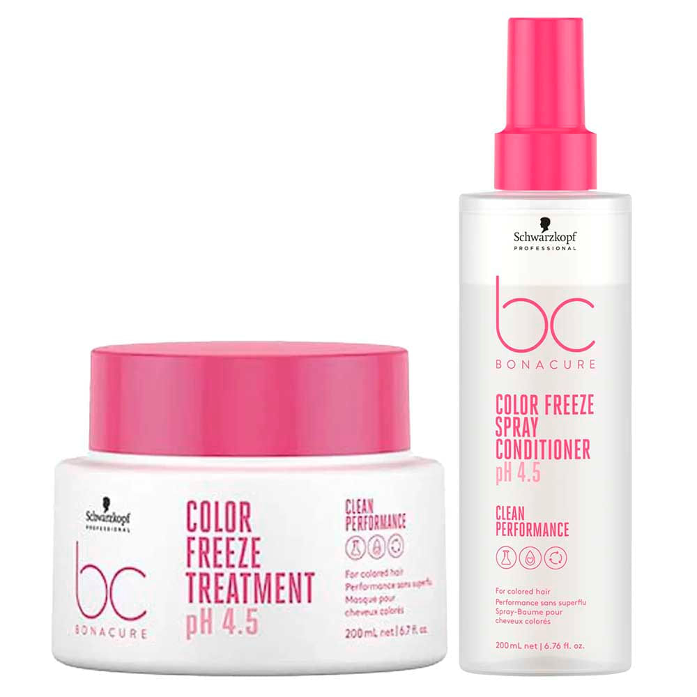 Kit Schwarzkopf Bc Clean Performance Color Freeze Máscara De Tratamento + Condicionador Spray