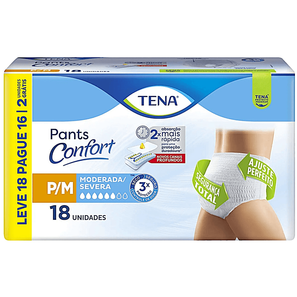 Roupa Íntima Descartável Pants Confort Tena P/M 18 unidades