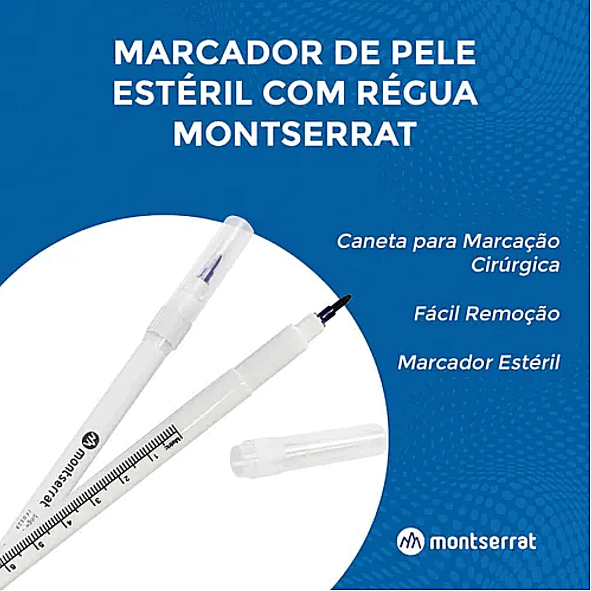 Caneta Marcador de Pele Cirúrgico Estéril Ponta Dupla Montserrat