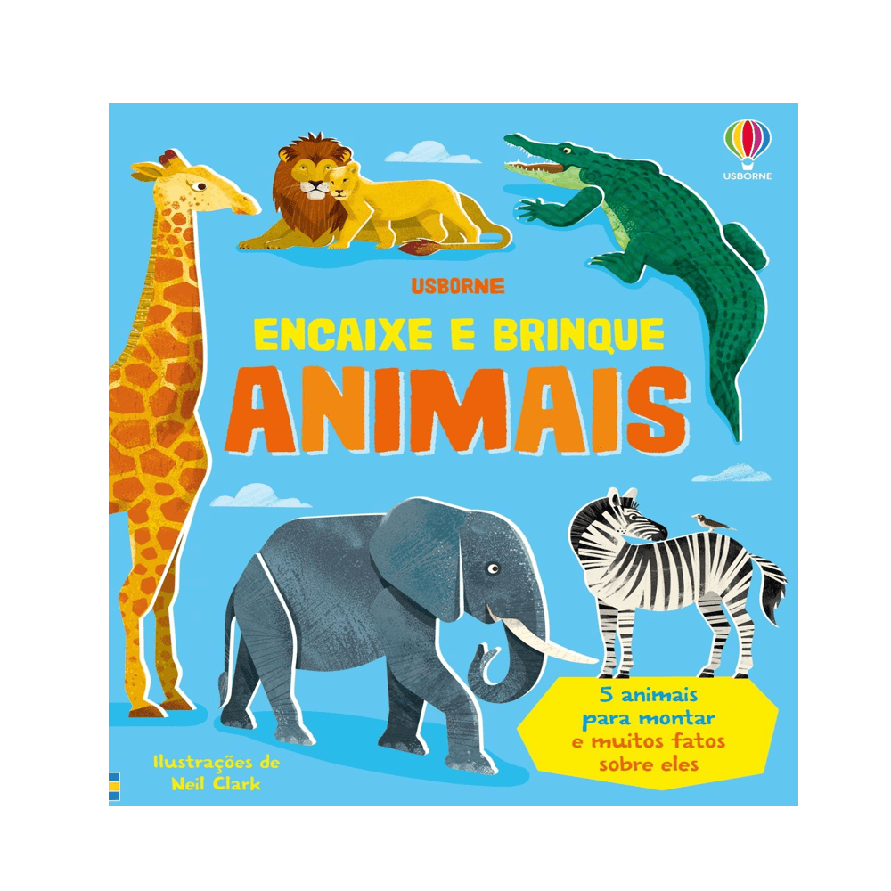 Livro Infantil Interativo Animais Para Montar Editora Usborne