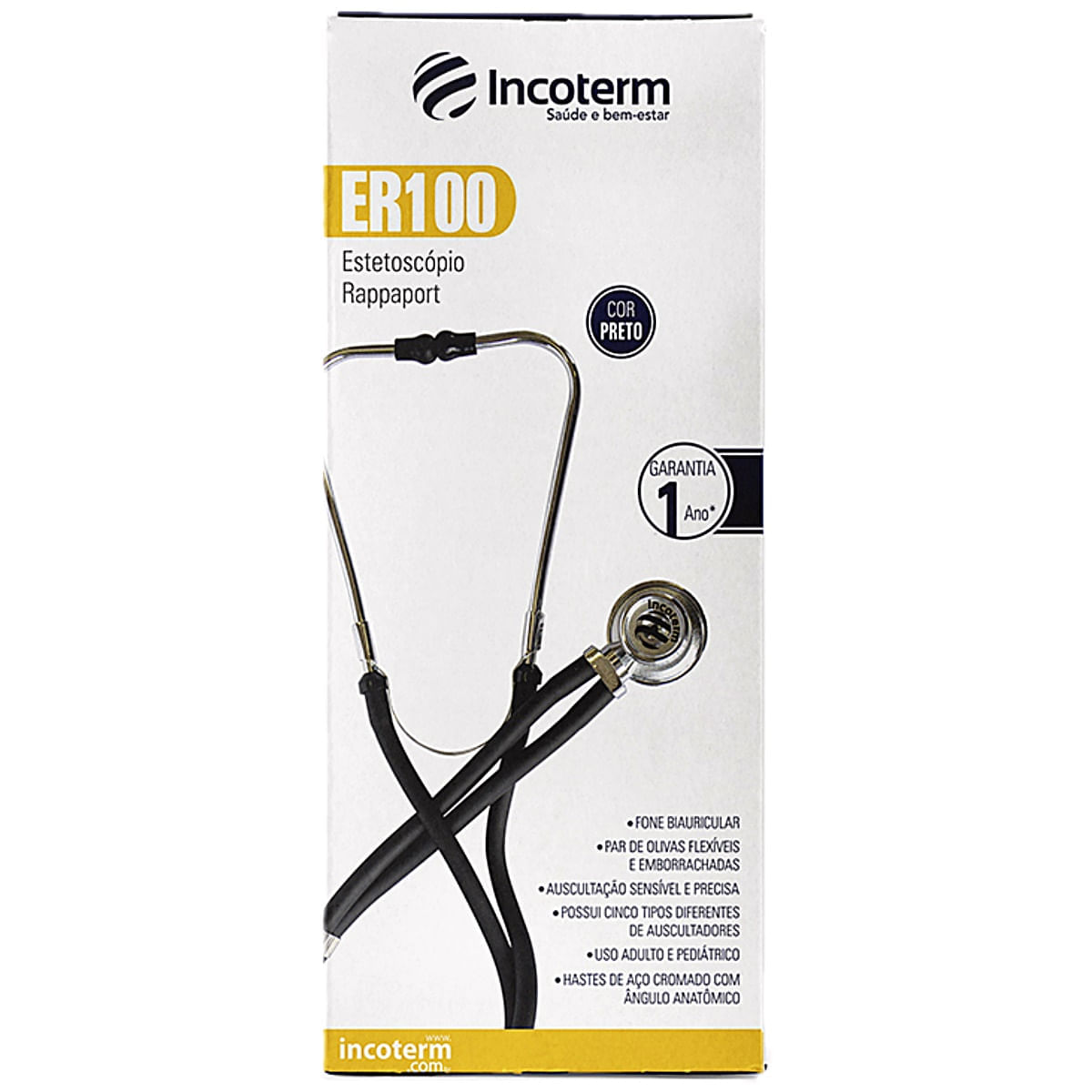 Estetoscópio Rappaport ER100 Incoterm Black Jack