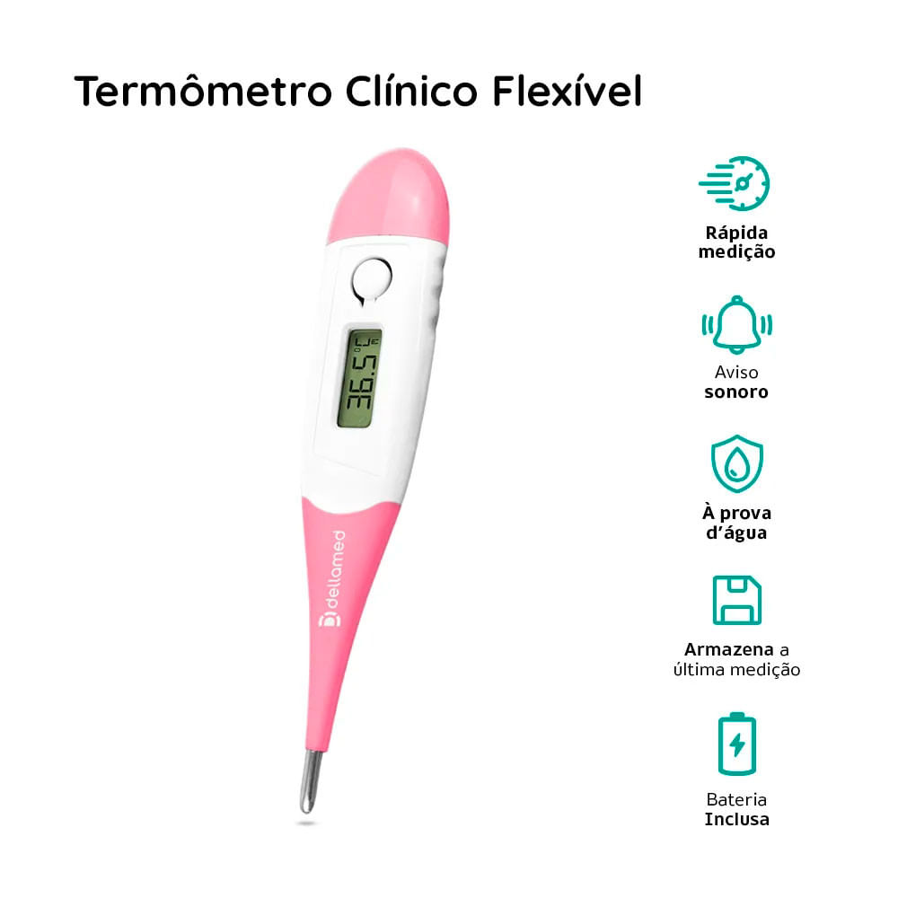 Termômetro Clínico Digital Flexível Dellamed