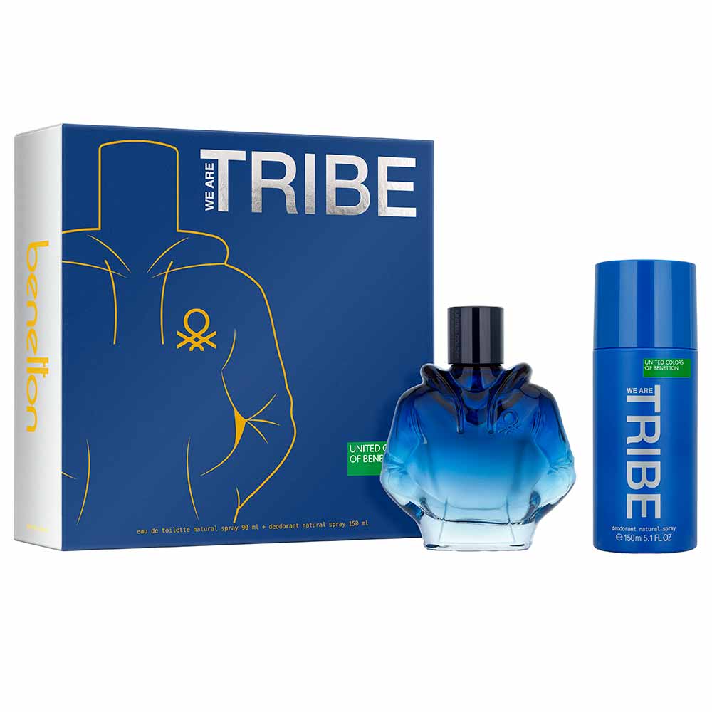 Kit Coffret Benetton Tribe Masculino Eau De Toilette + Deo Colônia