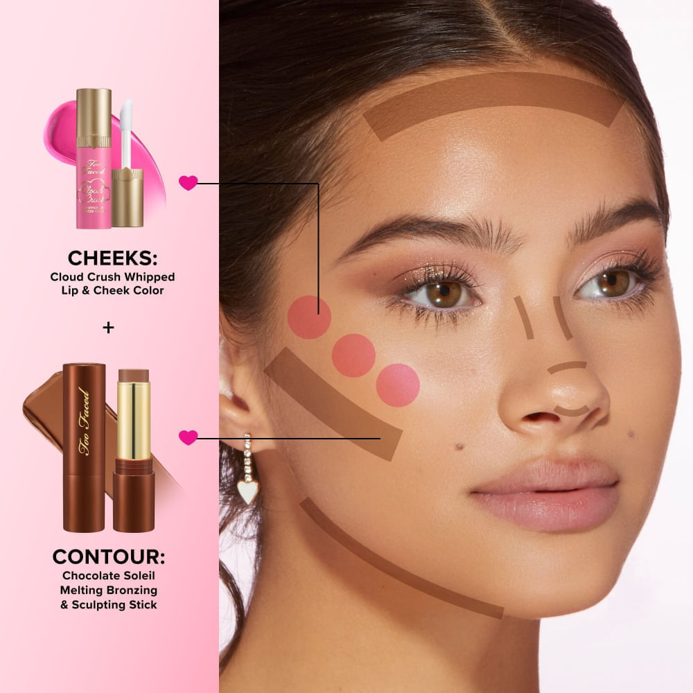 Blush Líquido Multiuso Cloud Crush Whipped Lip & Cheek Too Faced Super Candy Clouds  4ml Peach Blur