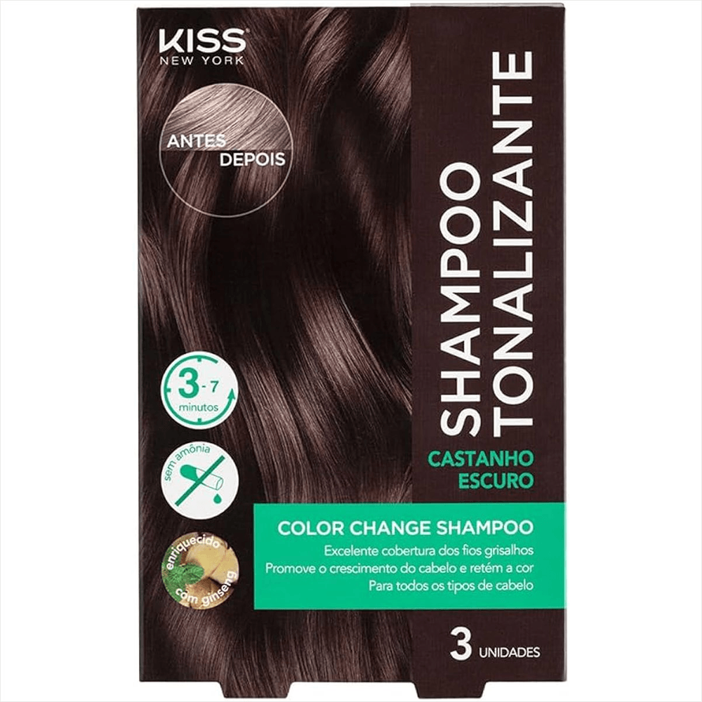 Shampoo Tonalizante Kiss Ny Castanho Escuro