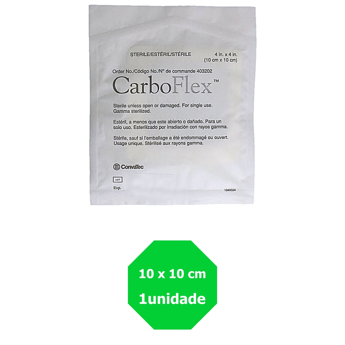 CarboFlex Curativo para Controle de Odor Convatec 10X10cm unidade
