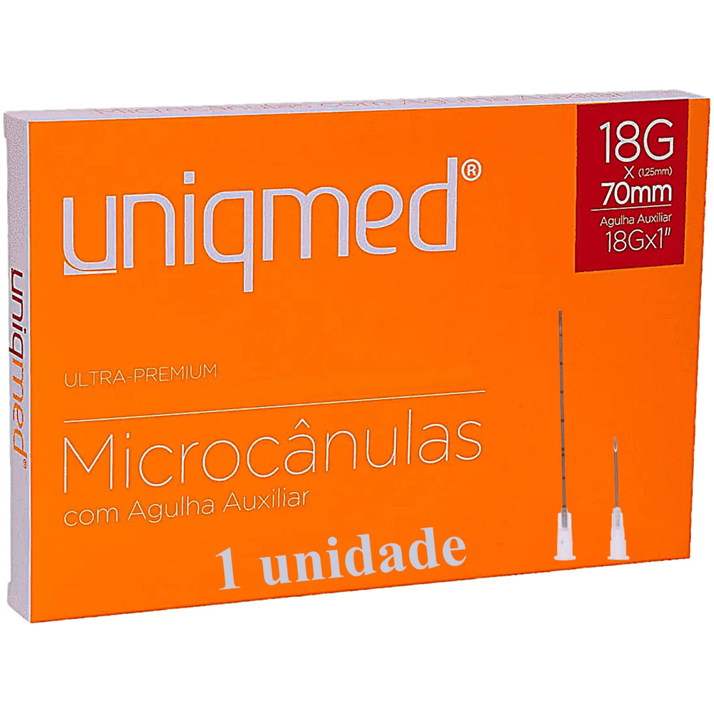 Microcânula Ultra-Premium 18Gx70mm Agulha Auxiliar 18Gx1 unidade