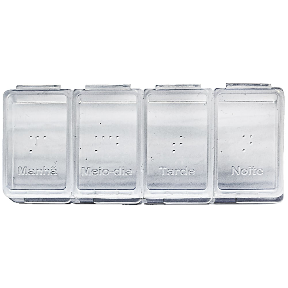 Porta Comprimidos Diário Translúcido 4 Compartimentos Unidade