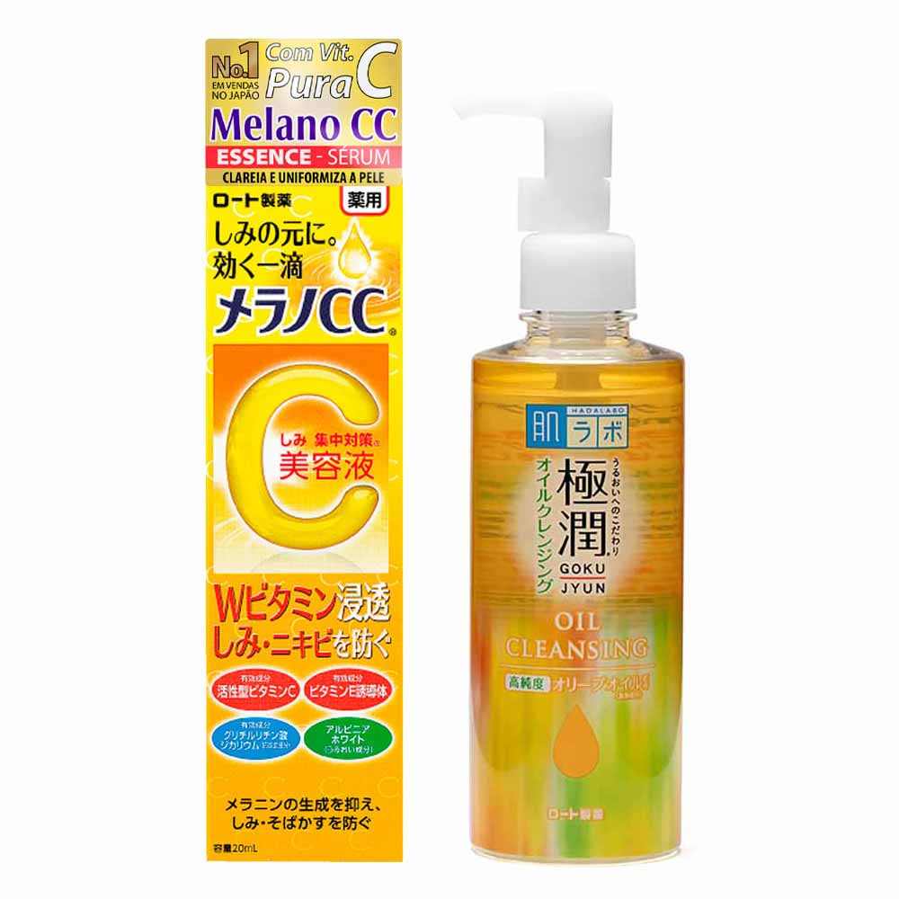 Kit Hada Labo + Melano Cc Sérum Facial Essence 20ml + Limpador Facial Gokujyun Oil 200ml