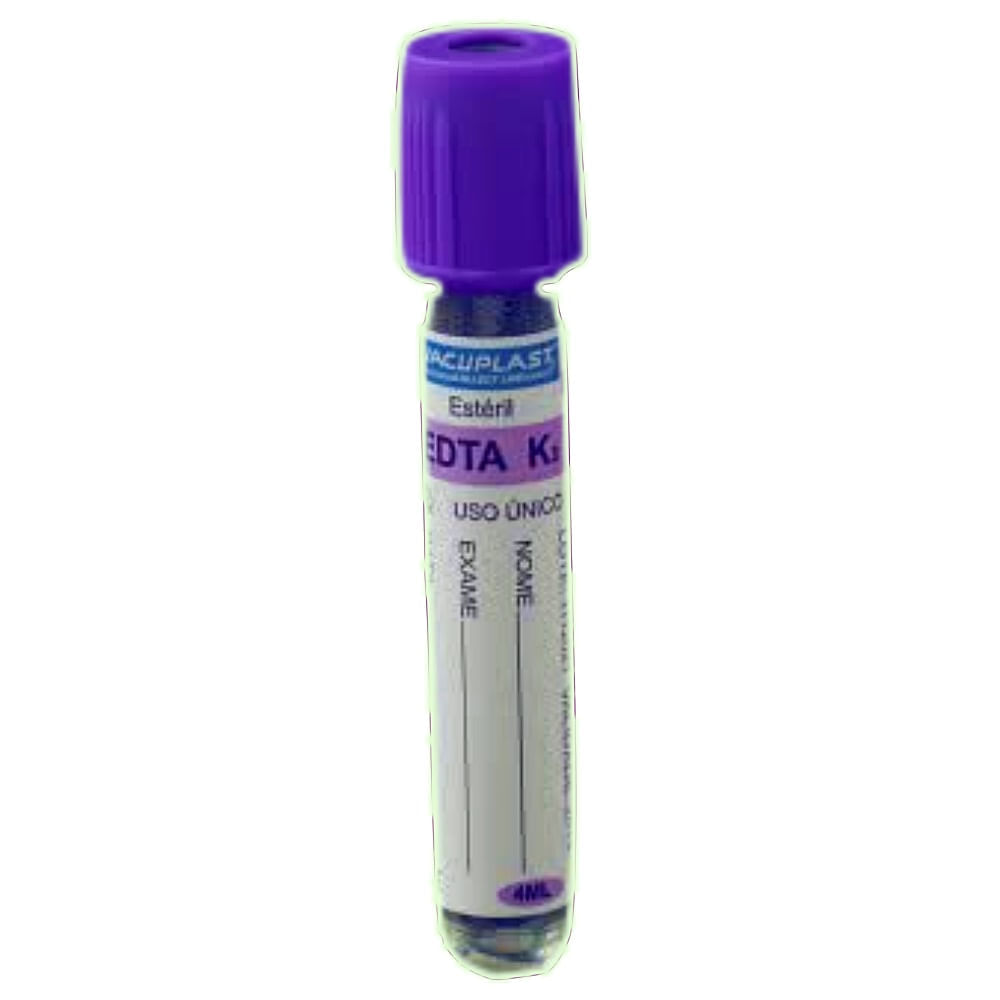 Tubo Para Coleta De Sangue Vácuo Com Edta K3 100 Unidades