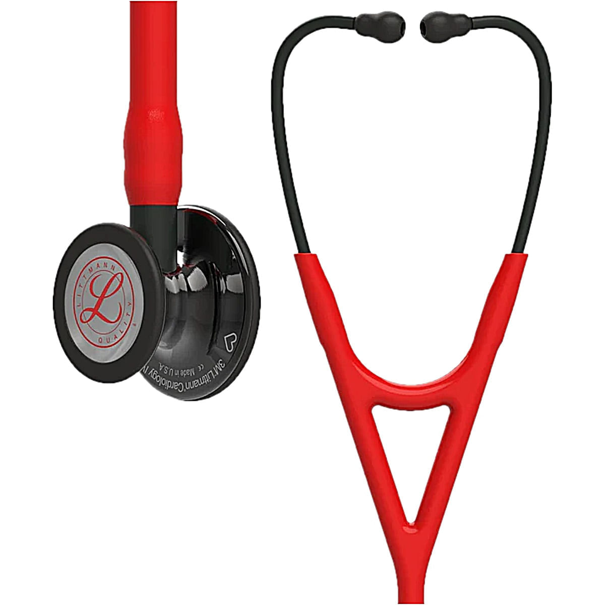 Estetoscópio Cardiology IV Littmann Vermelho com Smoke Alto Polimento e Conector Preto 6182