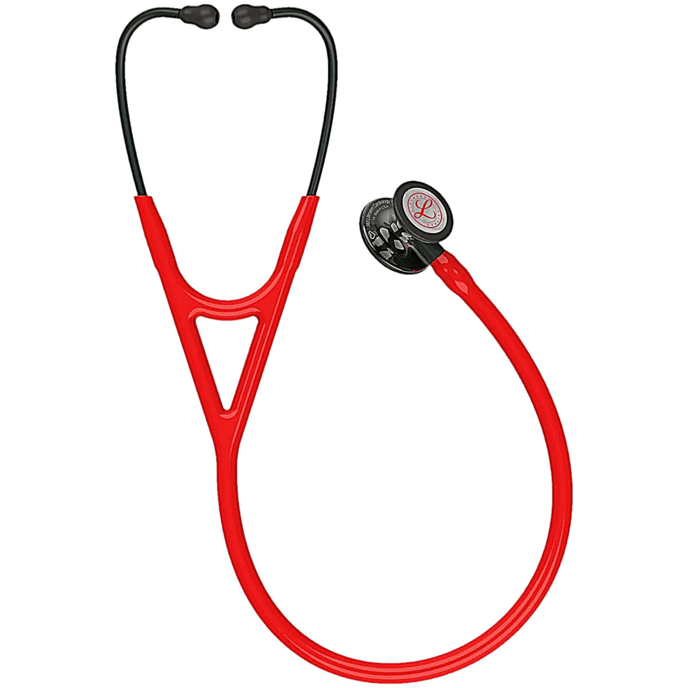 Estetoscópio Cardiology Iv Littmann Vermelho Com Smoke Alto Polimento E Conector Preto 6182