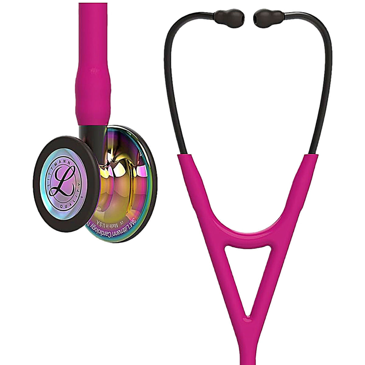 Estetoscópio Cardiology IV Littmann Framboesa com Rainbow Alto Polimento e Conector Preto 6241