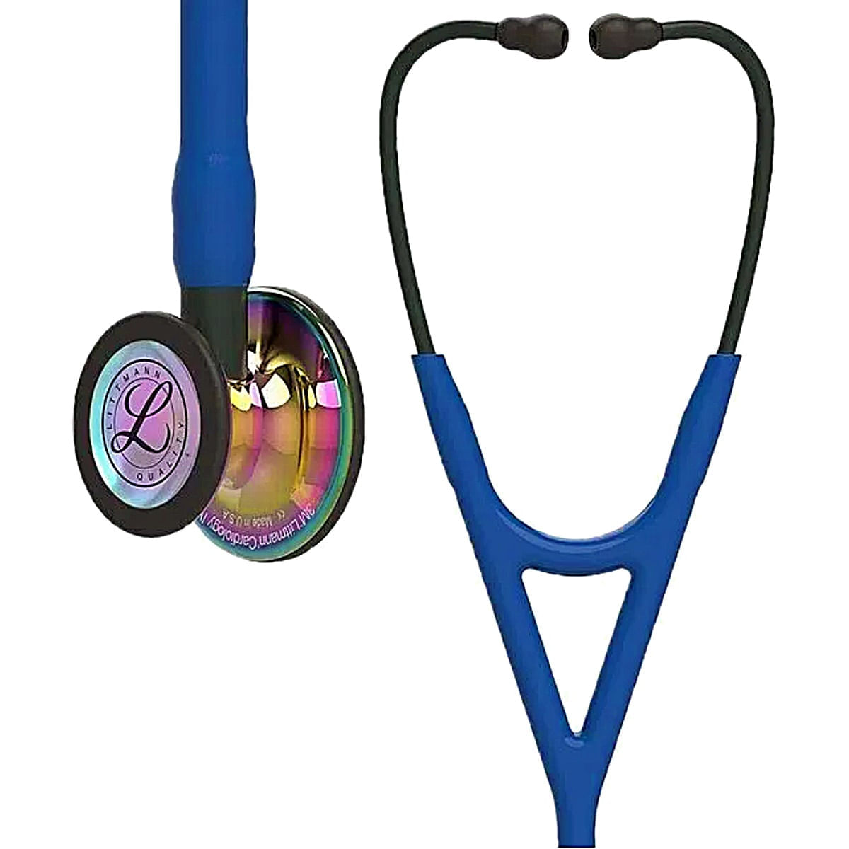 Estetoscópio Cardiology IV Littmann Azul Marinho com Rainbow Alto Polimento e Conector Preto 6242