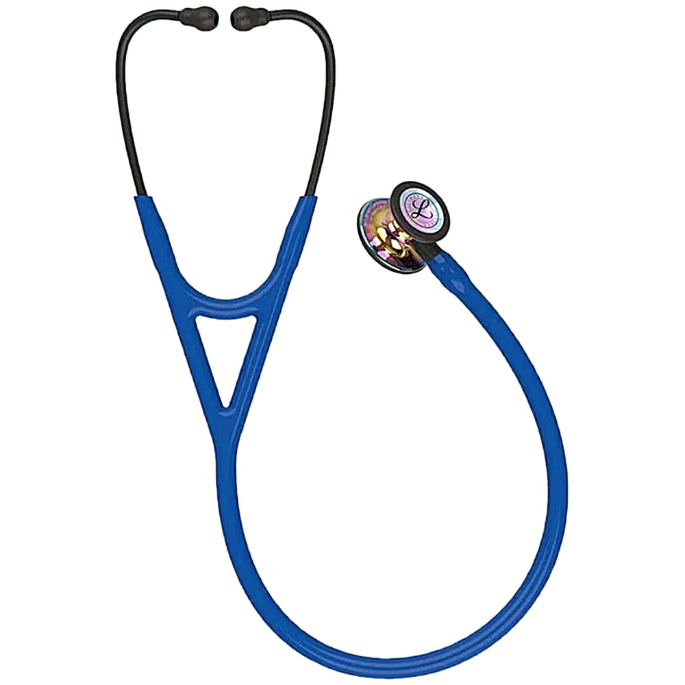 Estetoscópio Cardiology IV Littmann Azul Marinho com Rainbow Alto Polimento e Conector Preto 6242