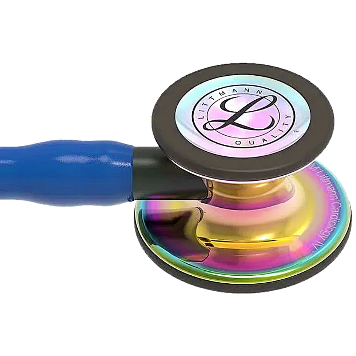 Estetoscópio Cardiology IV Littmann Azul Marinho com Rainbow Alto Polimento e Conector Preto 6242