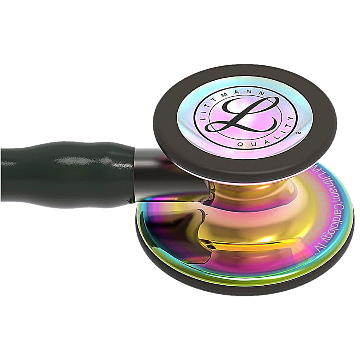 Estetoscópio Cardiology IV Littmann Preto com Rainbow Alto Polimento e Conector Preto 6240