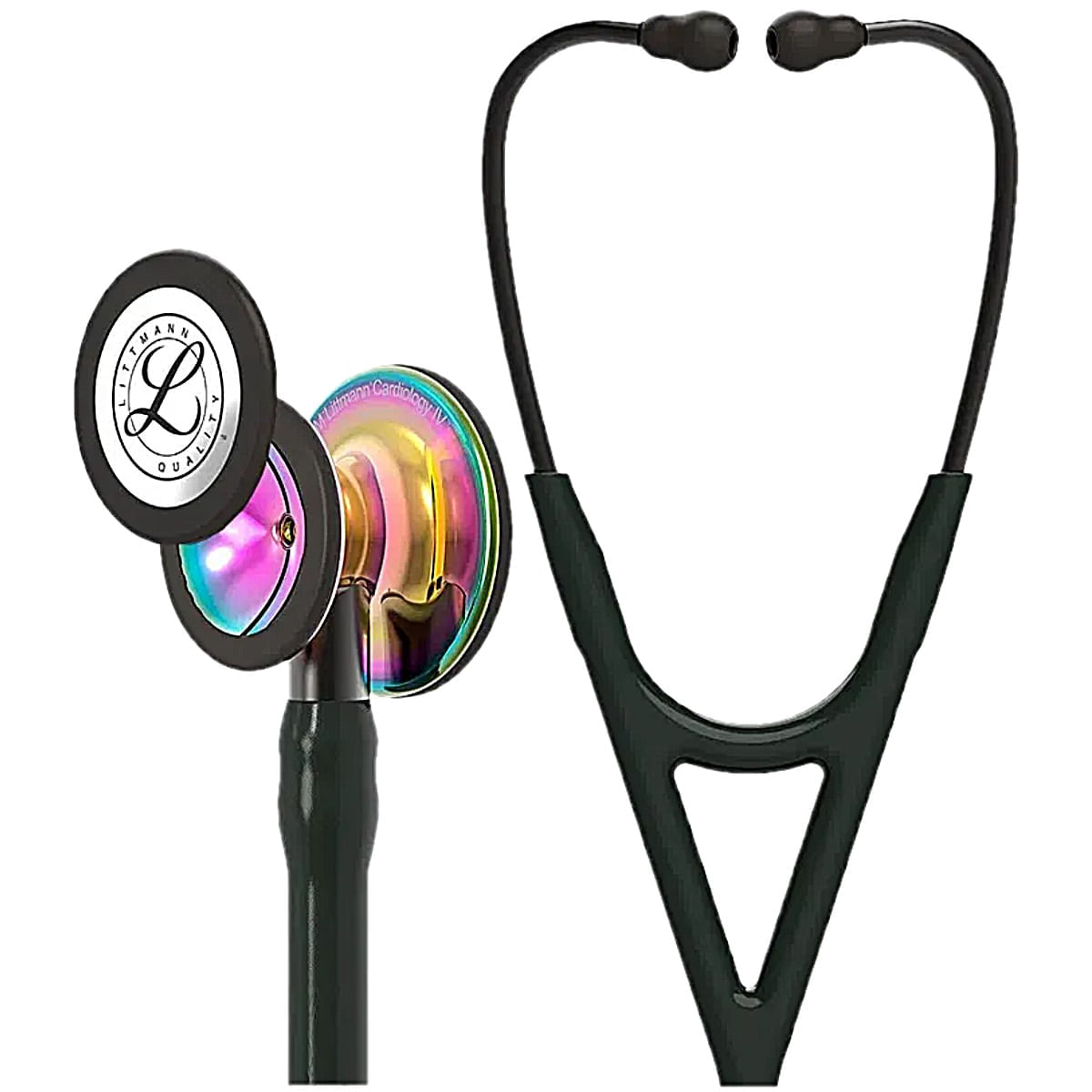 Estetoscópio Cardiology IV Littmann Preto com Rainbow Alto Polimento e Conector Preto 6240