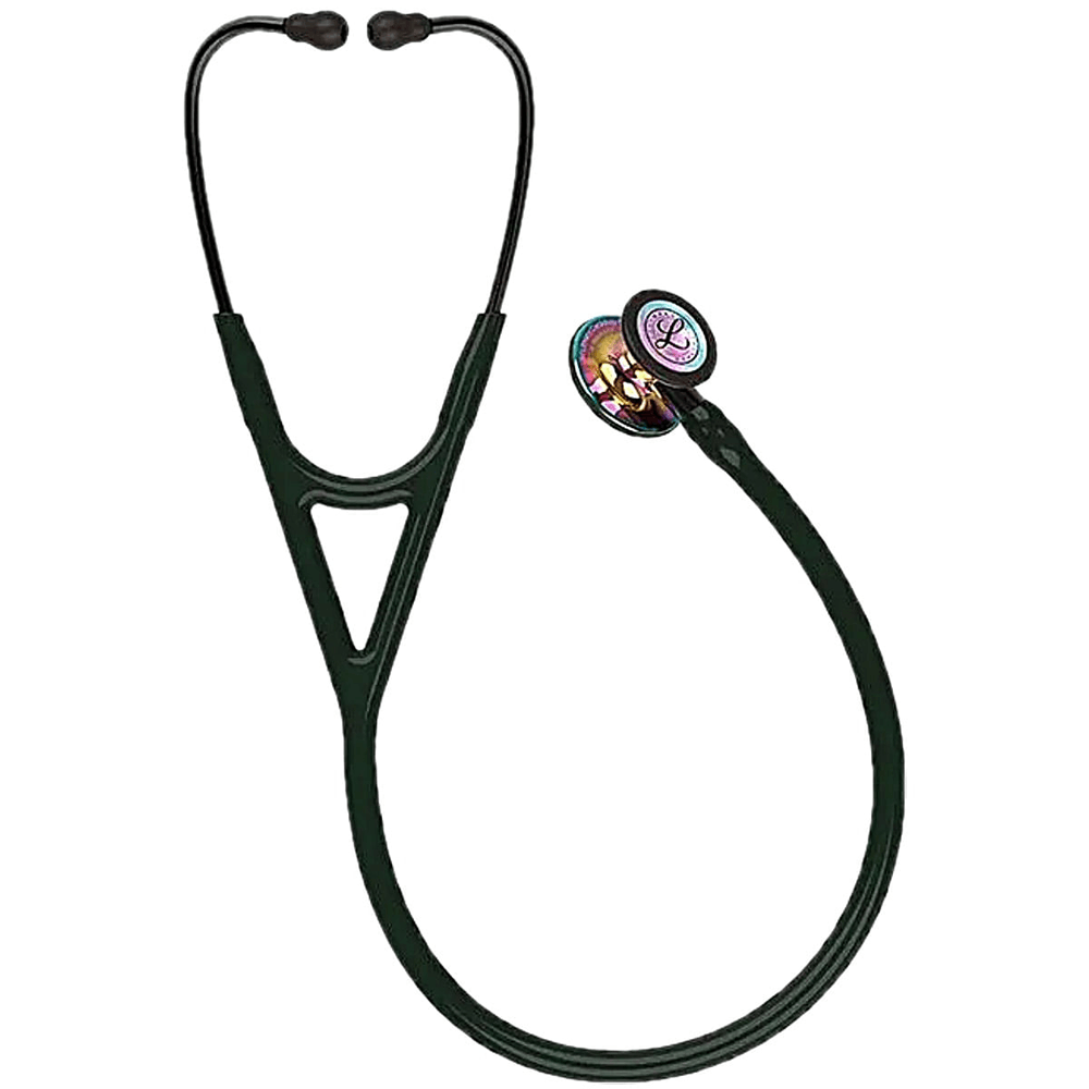 Estetoscópio Cardiology Iv Littmann Preto Com Rainbow Alto Polimento E Conector Preto 6240
