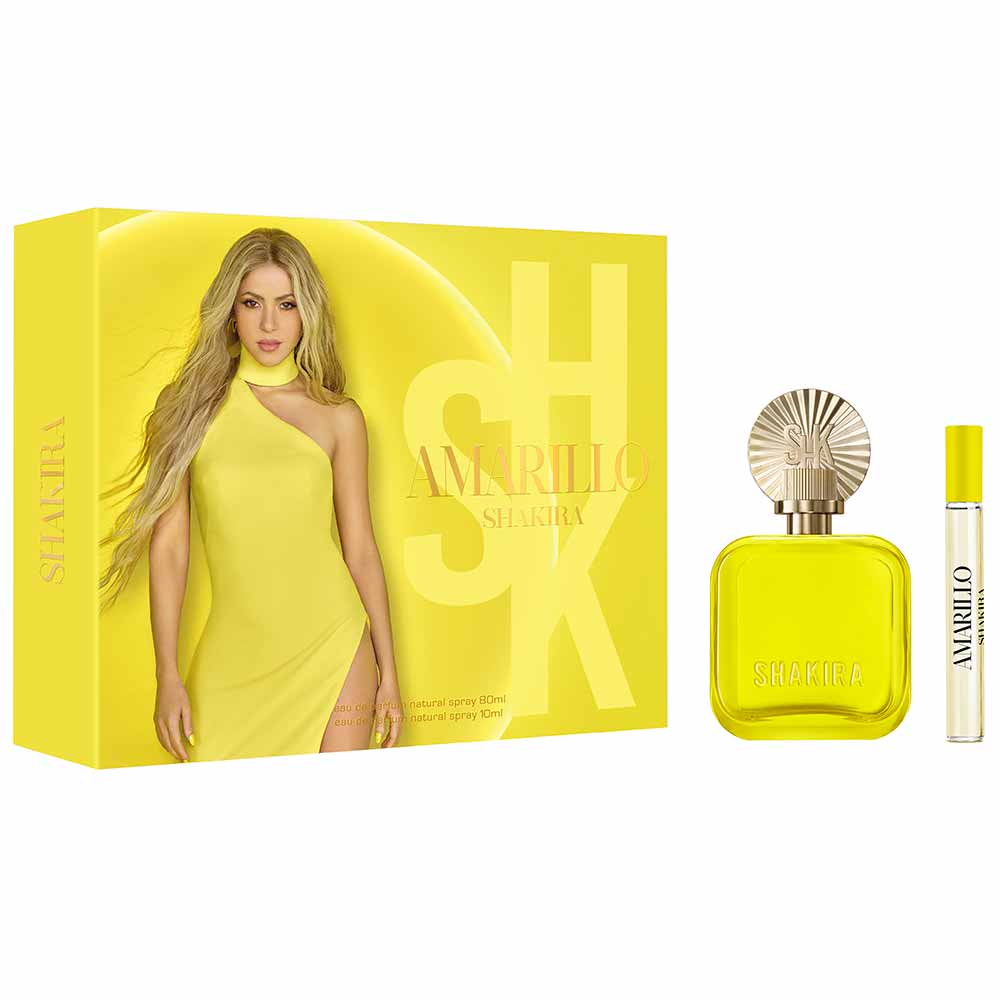 Kit Coffret Shakira Perfume Amarillo 80ml + Travel Size 10ml