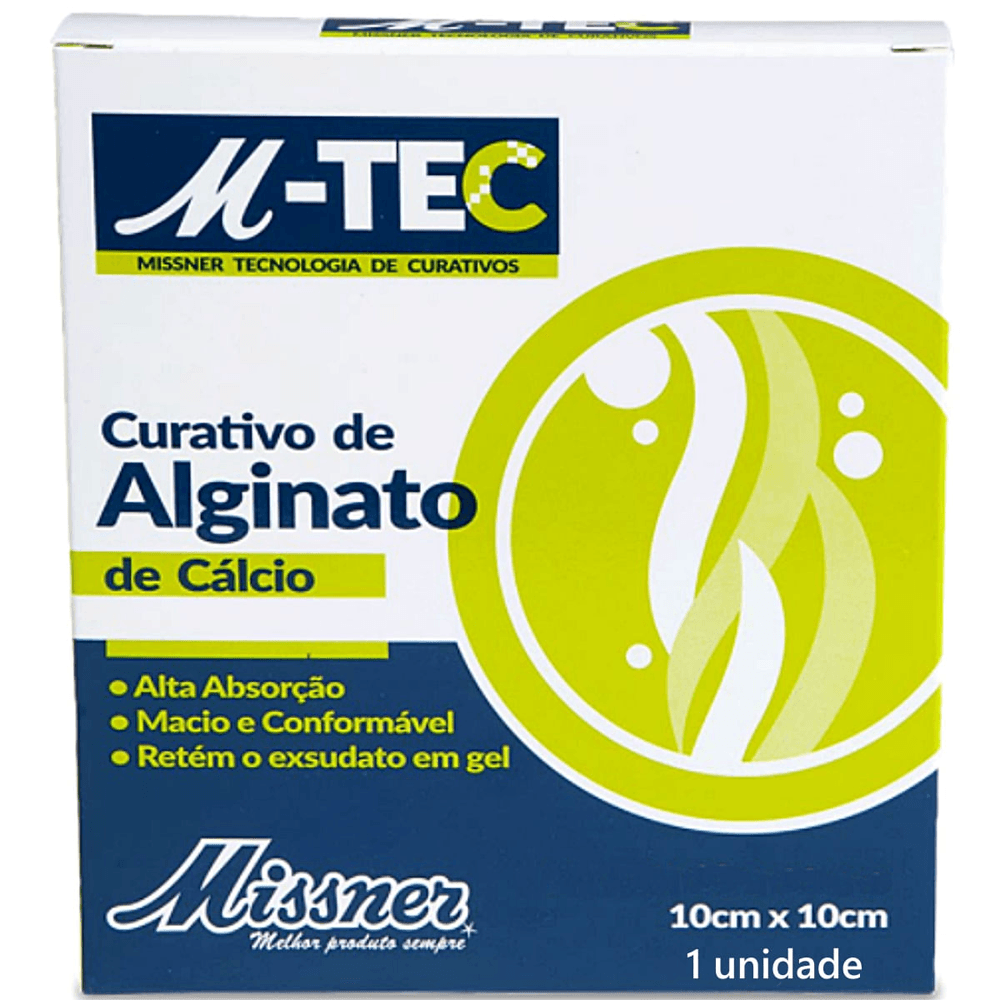 Curativo de Alginato de Cálcio M-TEC Missner 10cm x10cm unidade