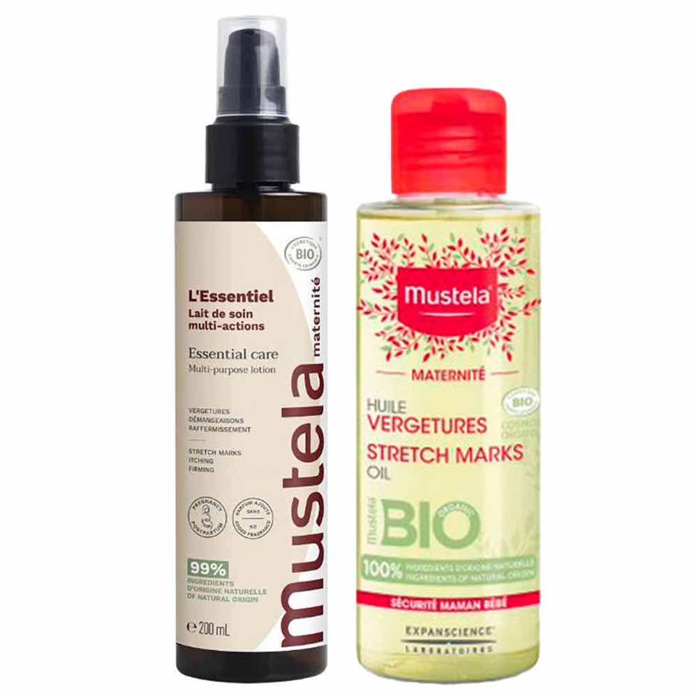 Kit Loção Corporal Multifuncional + Óleo Para Prevenção De Estrias Mustela Maternité