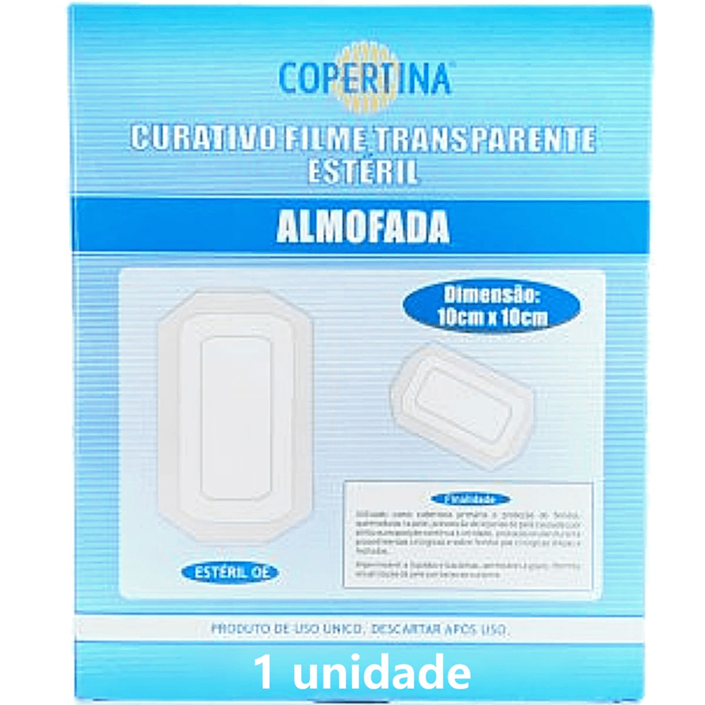 Curativo Filme Copertina Transparente Almofada 10x10cm Unidade