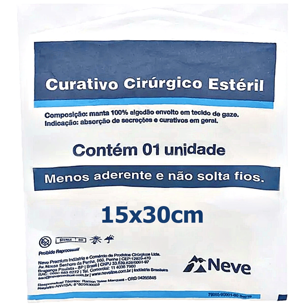 Curativo Cirúrgico Neve Estéril 15x30cm unidade