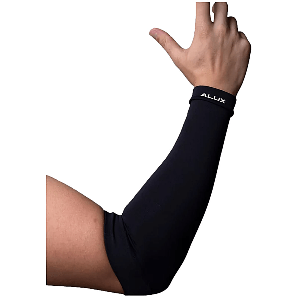 Manguito Para Antibraço Com Proteção Solar Alux Curto Cor Preta Tam G Par