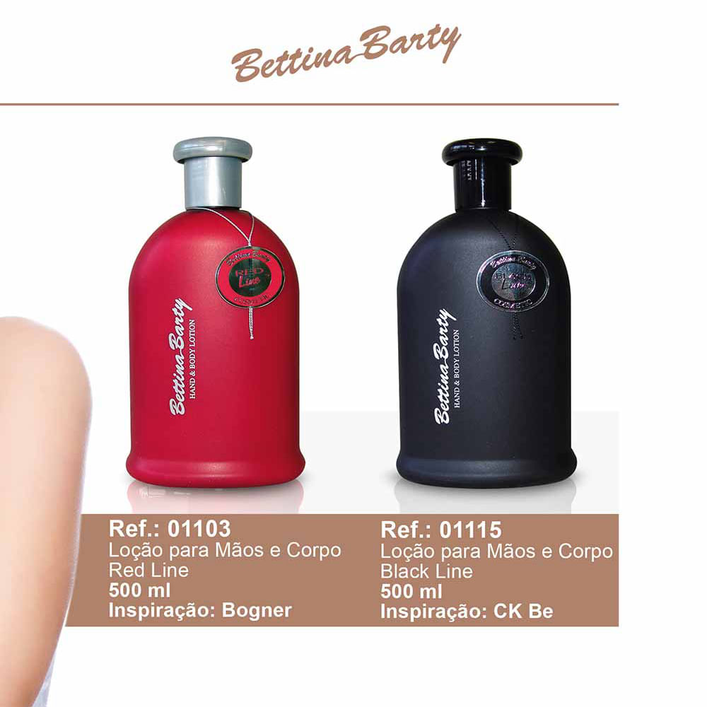Loção Hidratante para Mãos e Corpo Black Line Bettina Barty 500ml