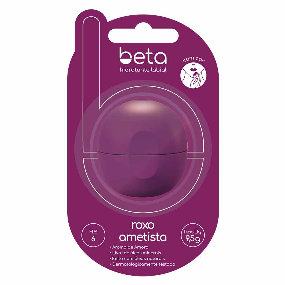 Hidratante Labial Beta Amora Roxo Ametista