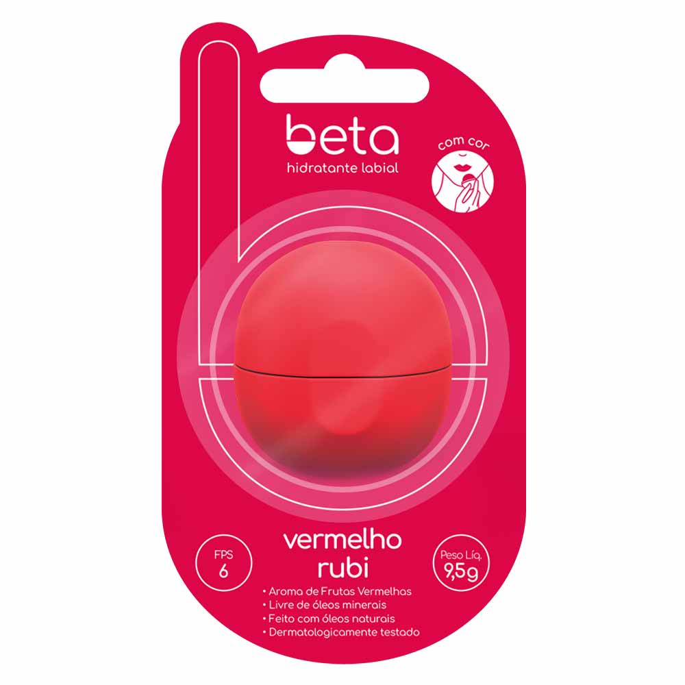Hidratante Labial Beta Vermelho Rubi