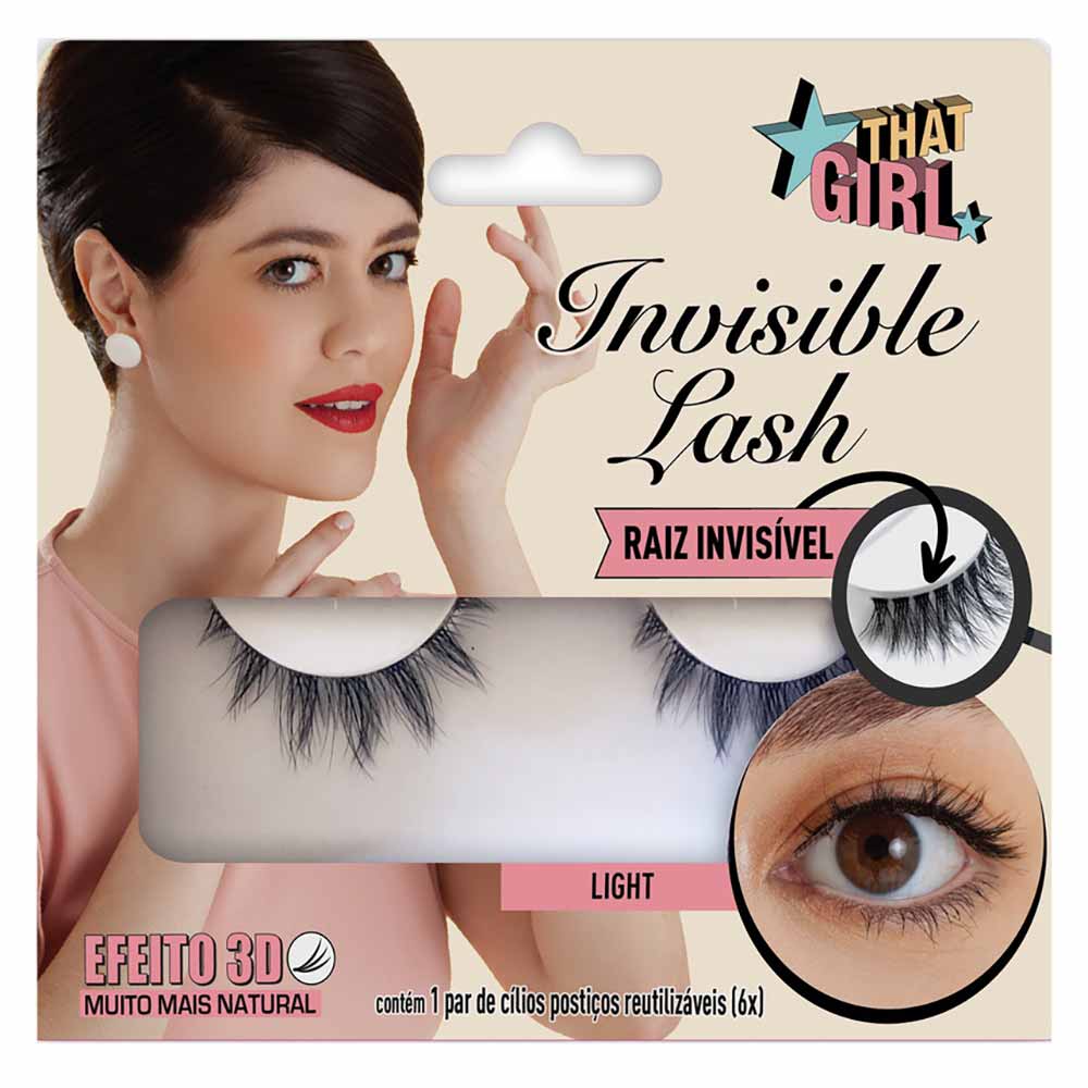 Cílios Postiços Invisible Lash 3D Light That Girl