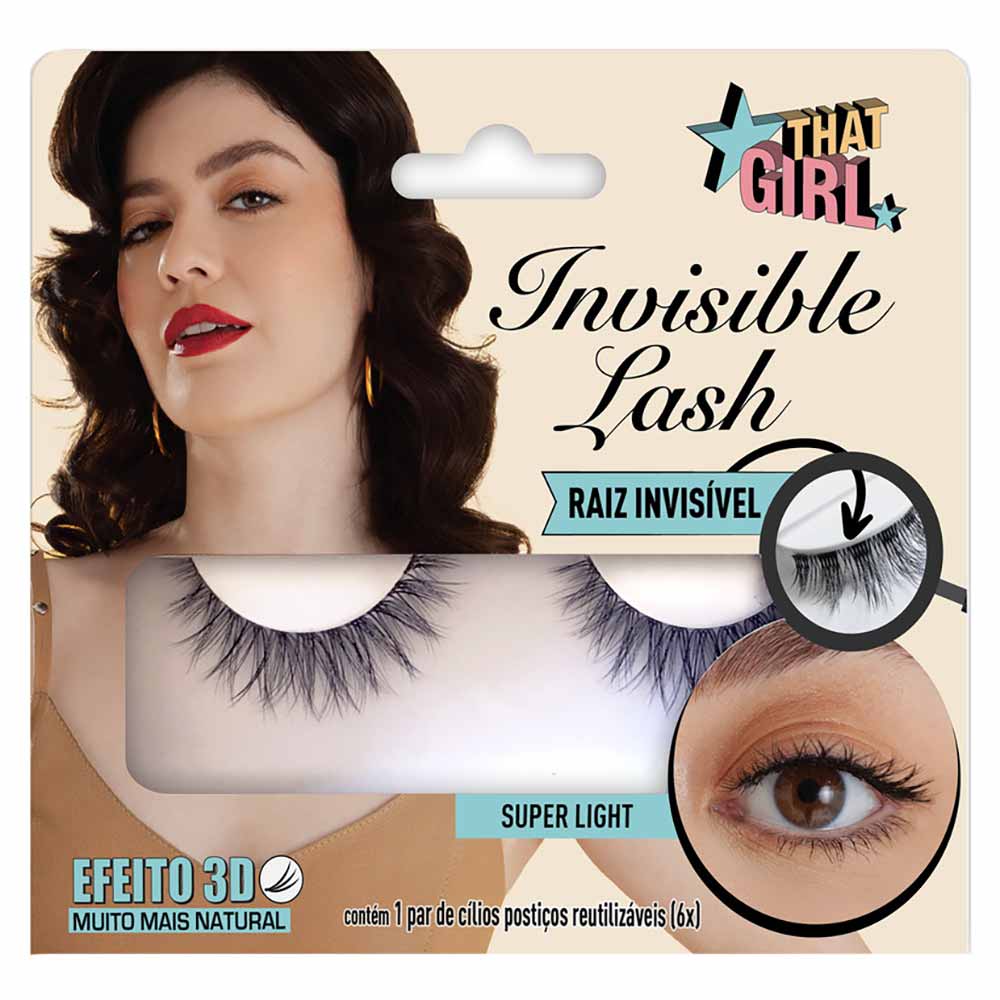 Cílios Postiços Invisible Lash 3D Super Light That Girl