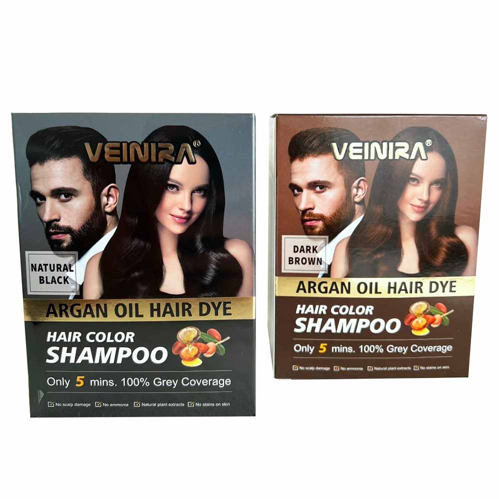 Shampoo Tonalizante Veinira 10 Sachês Tom Castanho Escuro