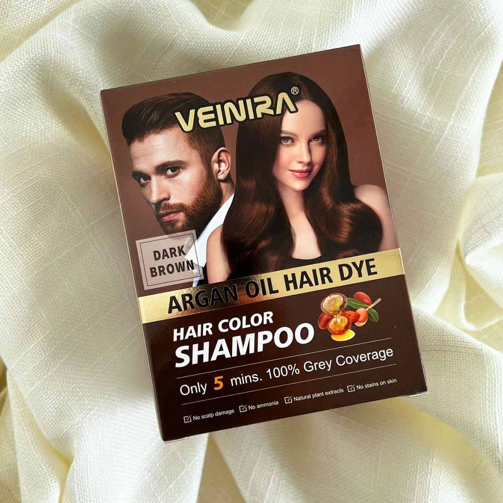 Shampoo Tonalizante Veinira 10 Sachês Tom Castanho Escuro
